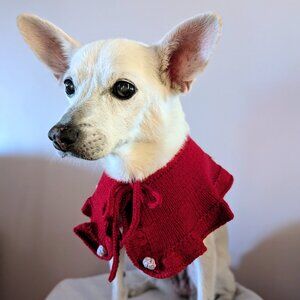 Dog pet handmade handknitted collar costume sweater M